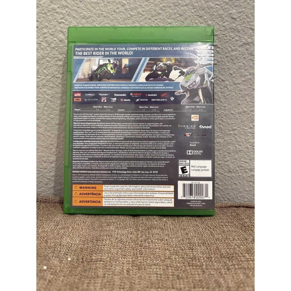 Ride (Microsoft Xbox One, 2015) Complete Tested USED